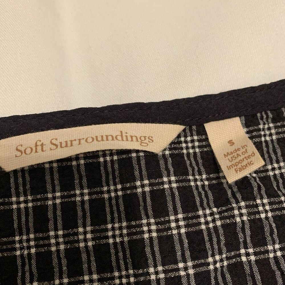 Soft Surroundings Sz S Patchwork Checked Striped … - image 3